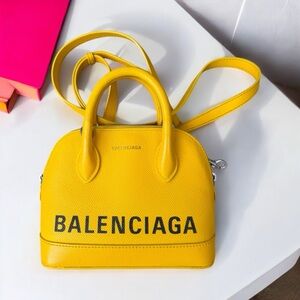 Balenciaga Yellow Xxs Ville Mini Crossbody Bag